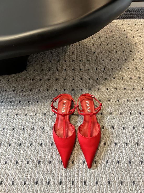 Prada Pointed Toe T-strap Heels Elegant Minimalist Dress Shoes