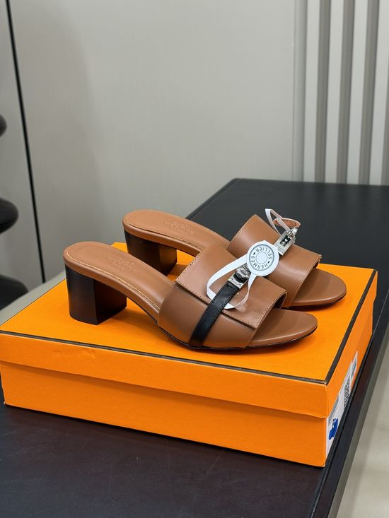 Hermes Classic Flat Slippers Cowhide Upper Lining Sole