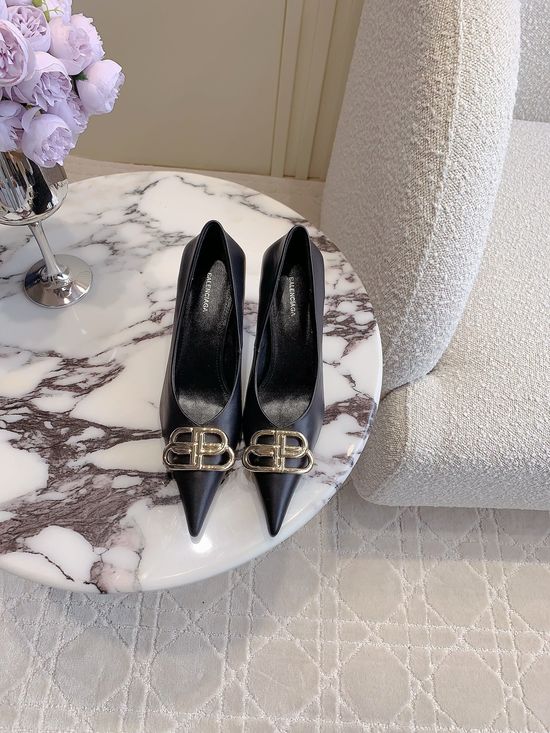 Balenciaga Classic Pointed Toe High Heel Pumps Genuine Leather Sole