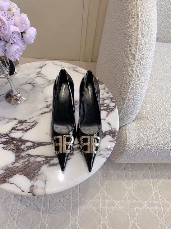 Balenciaga Pointed Toe High Heel Pumps Premium Leather Upper Lining