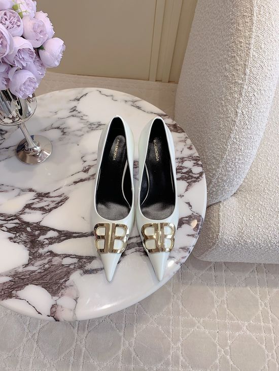 Balenciaga Pointed Toe High Heel Pumps Premium Leather Upper Lining