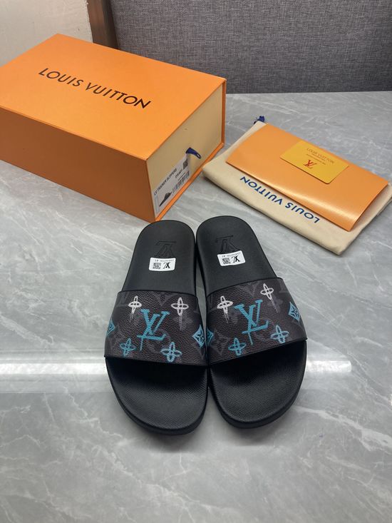 Louis Vuitton Casual Comfort Slip On Slides Durable Sole Daily Wear