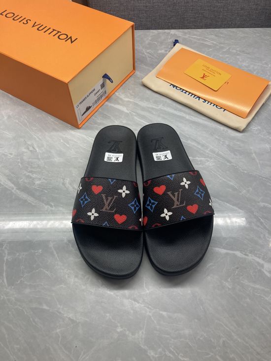 Louis Vuitton Casual Comfort Slip On Slides Durable Sole Daily Wear