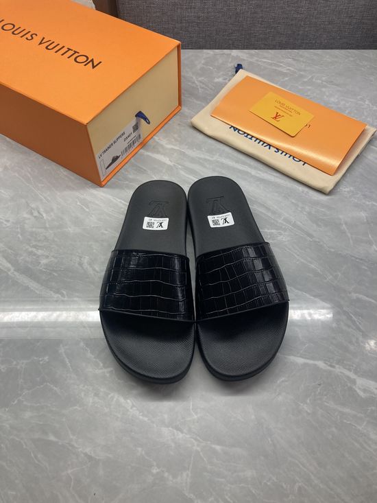 Louis Vuitton Casual Comfort Slip On Slides Durable Sole Daily Wear