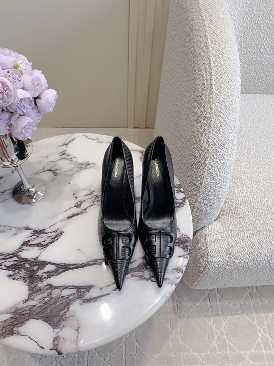 Balenciaga Pointed Toe High Heel Pumps Premium Leather Upper Lining