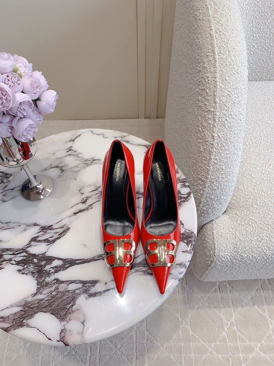 Balenciaga Pointed Toe High Heel Pumps Premium Leather Upper Lining