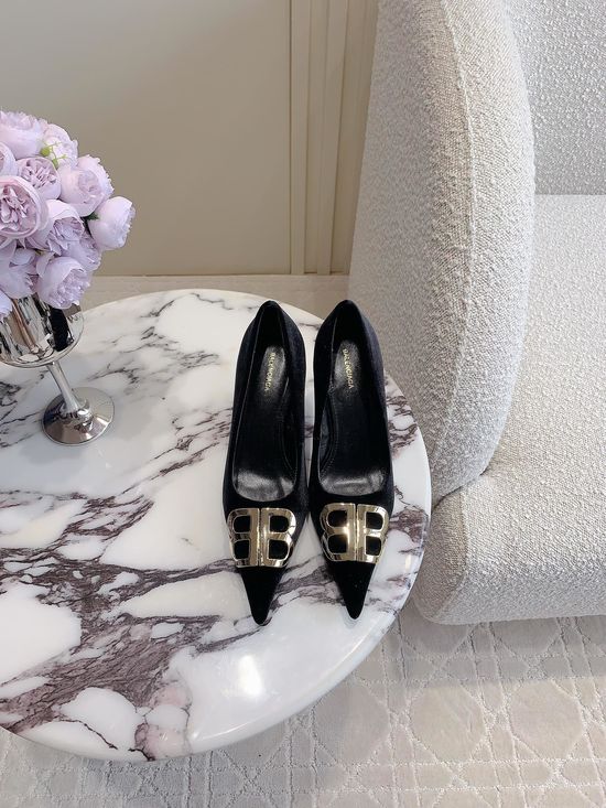 Balenciaga Pointed Toe High Heel Pumps Premium Leather Upper Lining