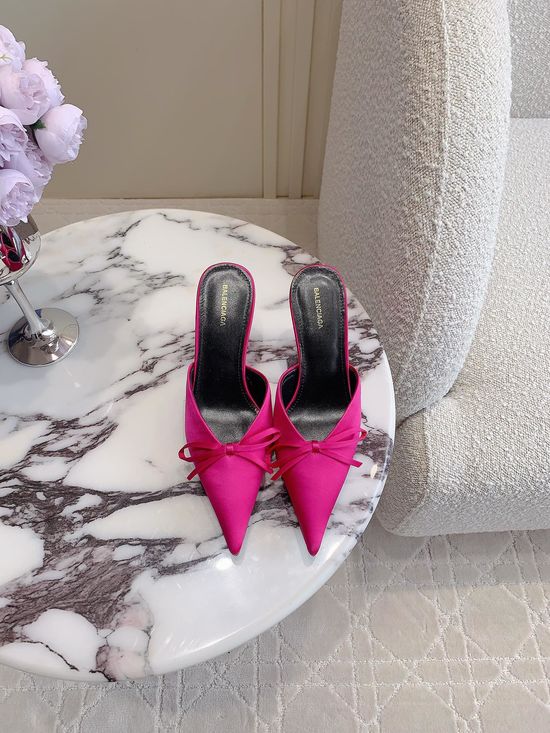 Stella McCartney Pointed Toe Bow Decor High Heel Mules