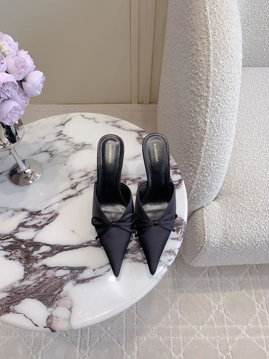 Stella McCartney Pointed Toe Bow Decor High Heel Mules