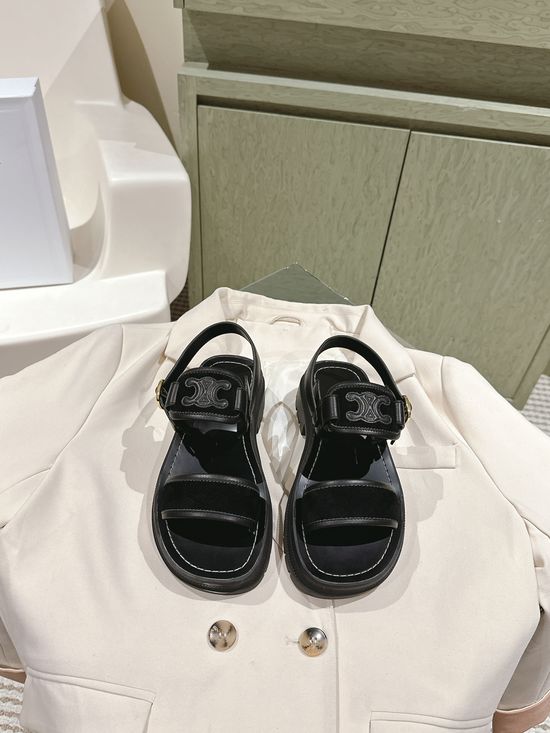 Celine Vintage British Style Flat Casual Slip On Sandals