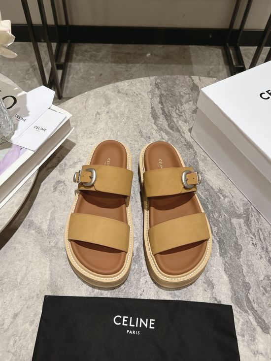 Celine Minimalist Classic Slip On Casual Leather Flat Sandals
