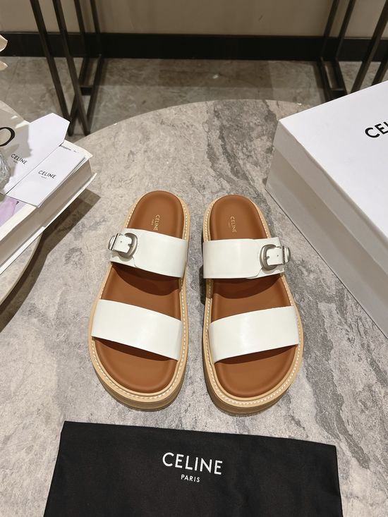 Celine Minimalist Classic Slip On Casual Leather Flat Sandals