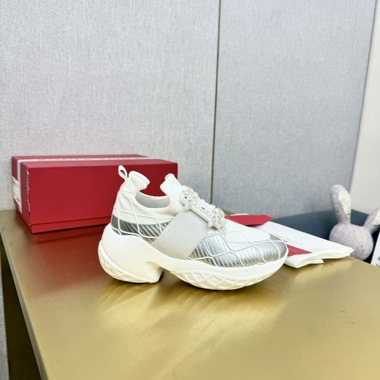 Vivienne Westhood Stylish Platform Sneakers with Shimmering Square Crystal Details