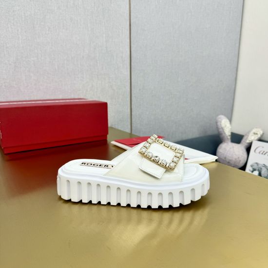 Vivienne Westhood Chic Leather Mules with Sparkling Crystal Buckle