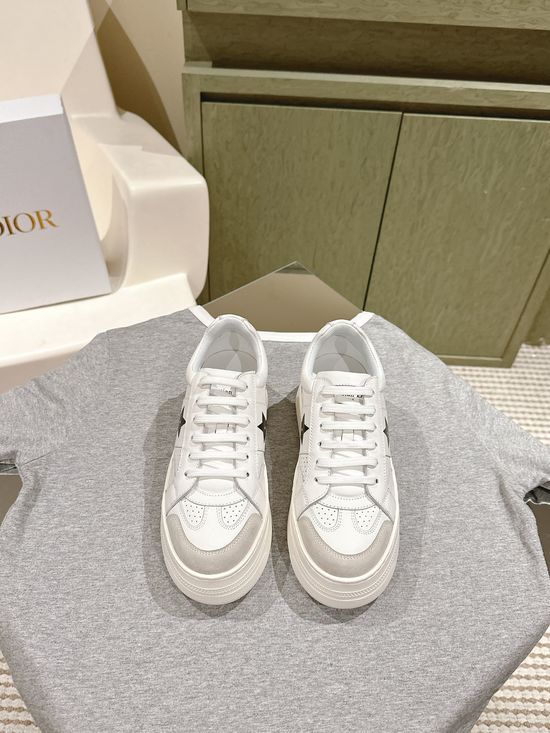 Christian Dior Leather Platform Casual Sneakers with Star Details
