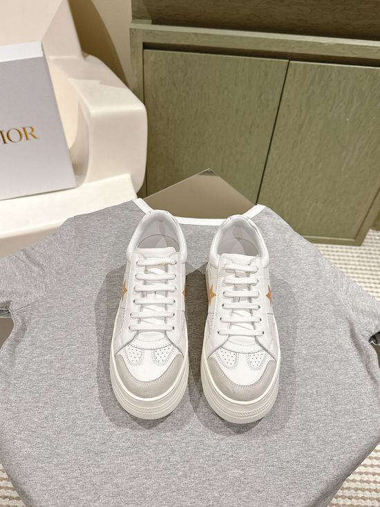 Christian Dior Leather Platform Casual Sneakers with Star Details