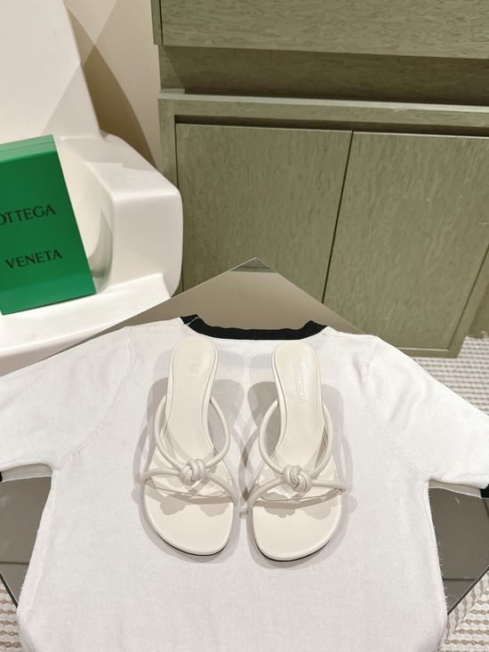 Bottega Veneta Handwoven Leather Flip Flops with Sheepskin Insole