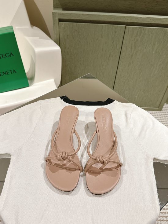 Bottega Veneta Handwoven Leather Flip Flops with Sheepskin Insole