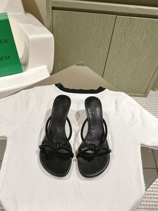 Bottega Veneta Handwoven Leather Flip Flops with Sheepskin Insole