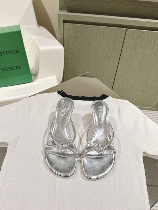 Bottega Veneta Handwoven Leather Flip Flops with Sheepskin Insole