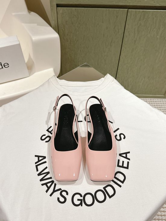Aeyde Square Toe Patent Leather Mary Jane Mules