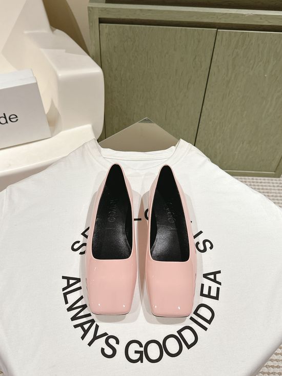 Aeyde Square Toe Patent Leather Mary Jane Mules
