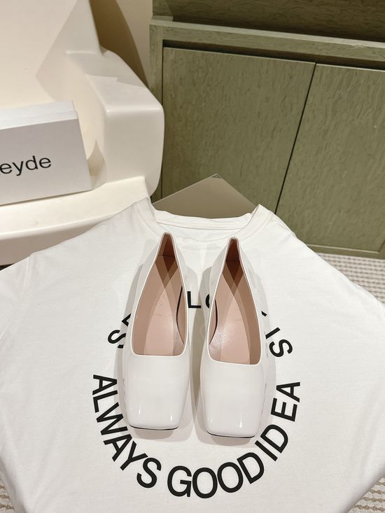 Aeyde Square Toe Patent Leather Mary Jane Mules