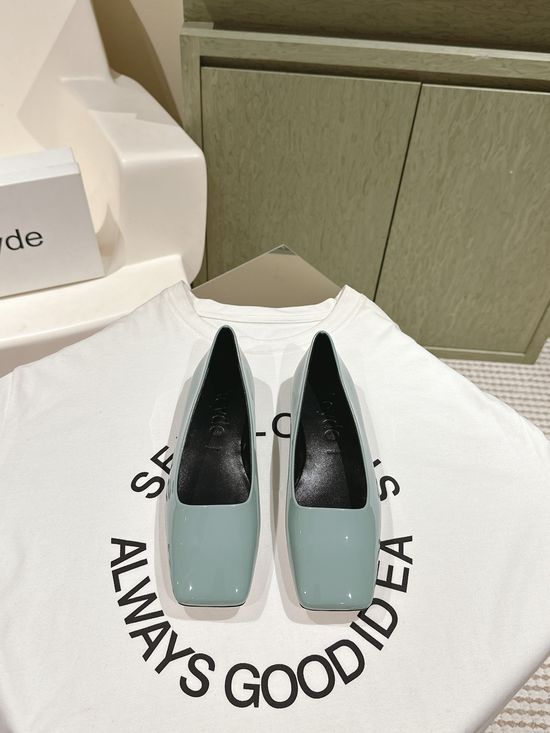 Aeyde Square Toe Patent Leather Mary Jane Mules