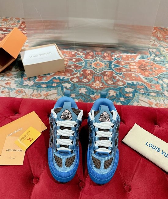 Louis Vuitton LV Premium Leather Skate Sneakers Breathable Casual Comfortable Footwear