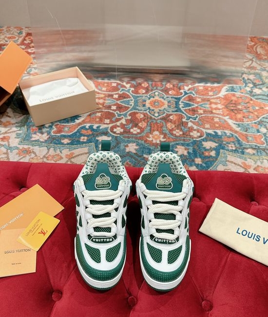 Louis Vuitton LV Premium Leather Skate Sneakers Breathable Casual Comfortable Footwear