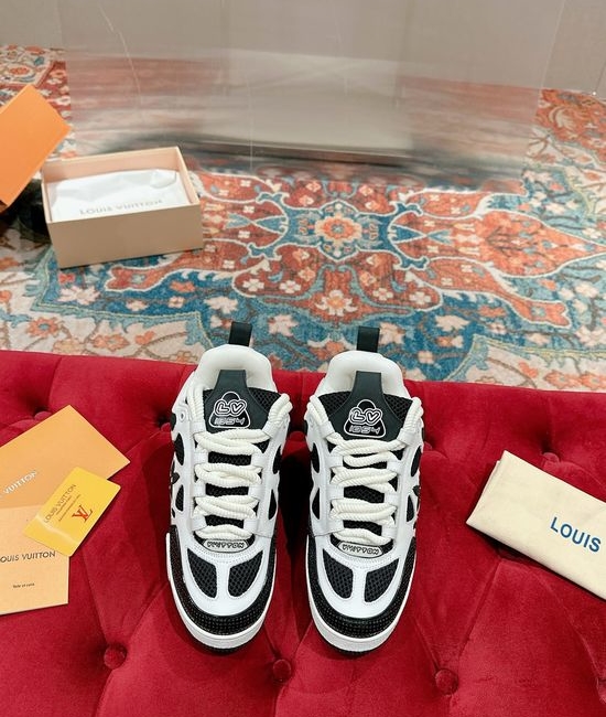 Louis Vuitton LV Premium Leather Skate Sneakers Breathable Casual Comfortable Footwear