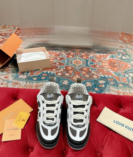 Louis Vuitton LV Premium Leather Skate Sneakers Breathable Casual Comfortable Footwear
