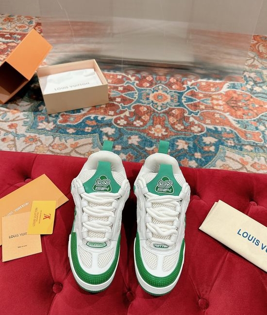 Louis Vuitton LV Premium Leather Skate Sneakers Breathable Casual Comfortable Footwear