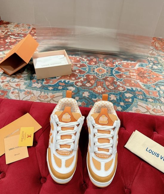 Louis Vuitton LV Premium Leather Skate Sneakers Breathable Casual Comfortable Footwear