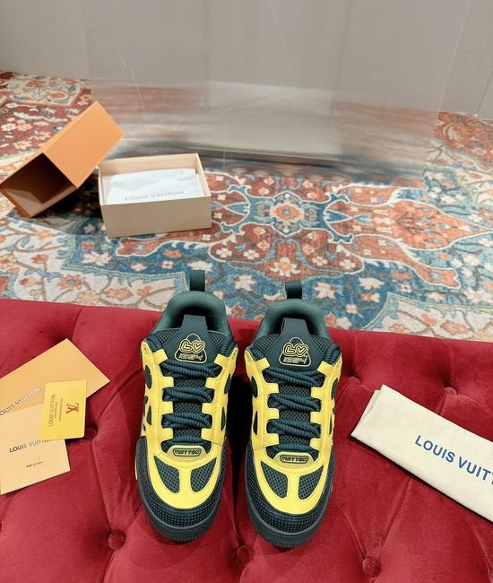 Louis Vuitton LV Premium Leather Skate Sneakers Breathable Casual Comfortable Footwear