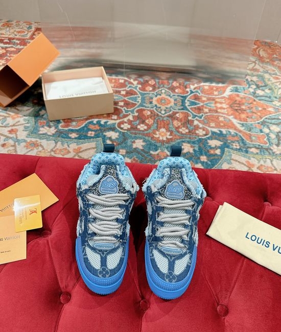 Louis Vuitton LV Premium Leather Skate Sneakers Breathable Casual Comfortable Footwear