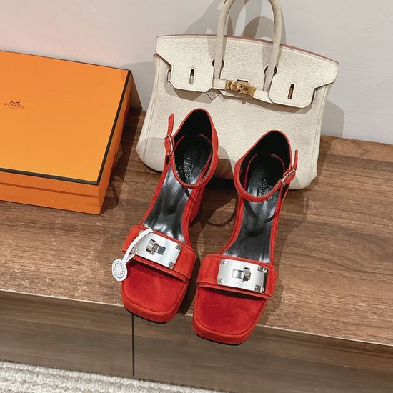 Hermes Sophisticated High-heeled Sandals with Kelly Buckle