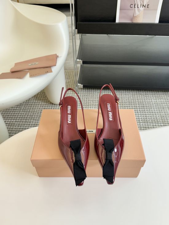 Miu Miu Stylish Kitten Heel Pointed Toe Dress Sandals