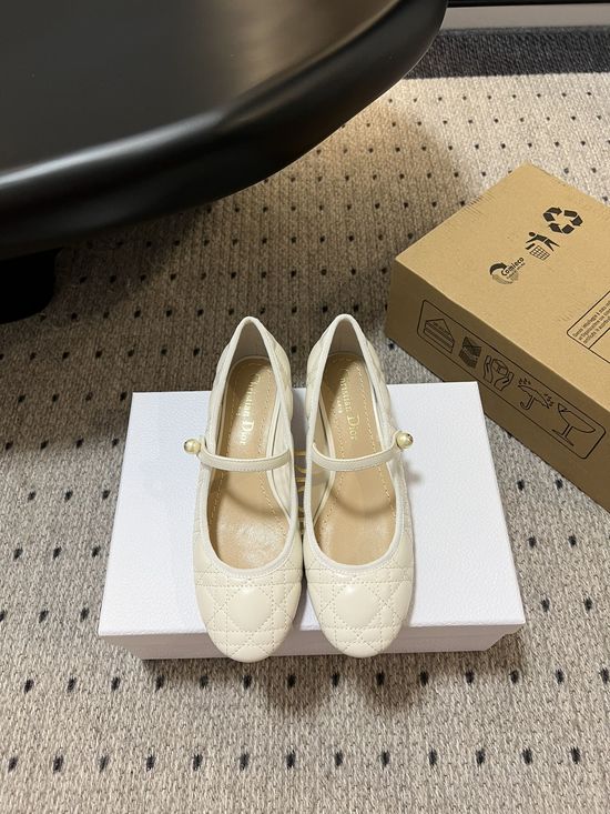 Christian Dior Quilted Leather Mary Jane Heels with Bead Decor