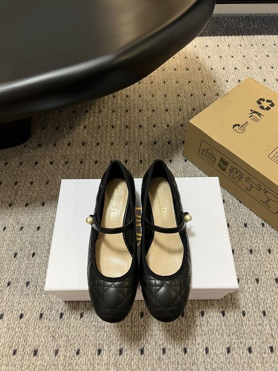 Christian Dior Quilted Leather Mary Jane Heels with Bead Decor