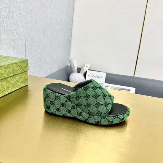 Balenciaga Thick Sole Wedge Slides Comfortable Casual Footwear