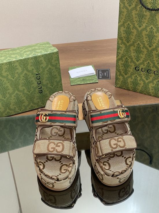 Gucci Classic Printed Thick Sole Casual Beach Slides
