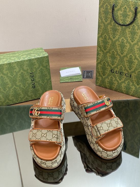 Gucci Classic Printed Thick Sole Casual Beach Slides