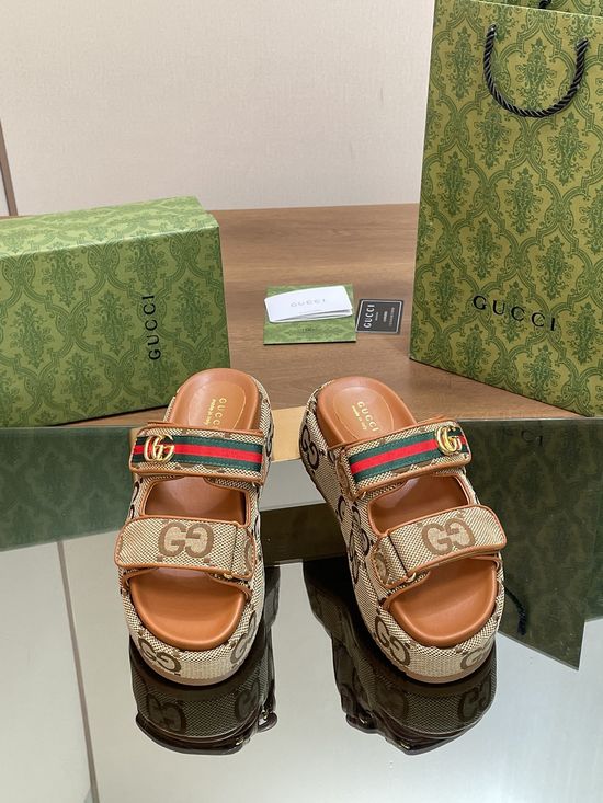 Gucci Classic Printed Thick Sole Casual Beach Slides