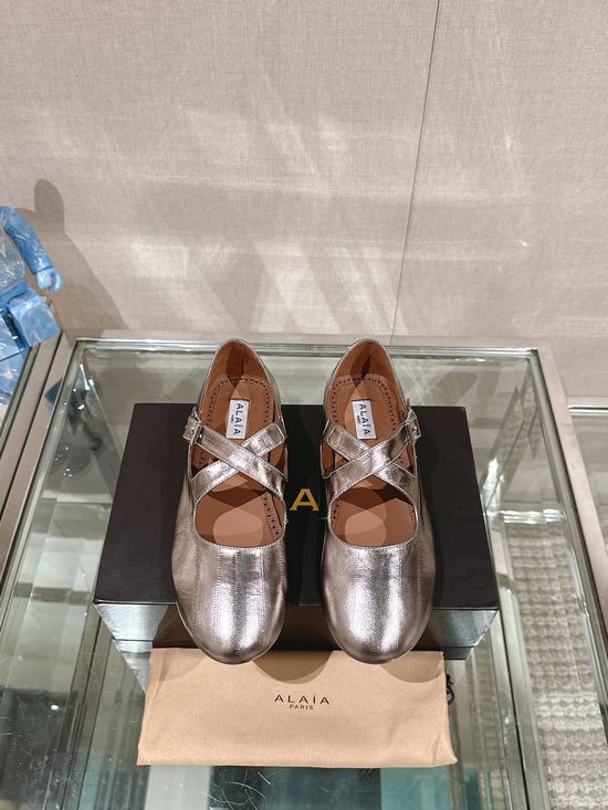 Alaia Smooth Leather Ballet Flats Soft Lined Non Slip Casual Shoes