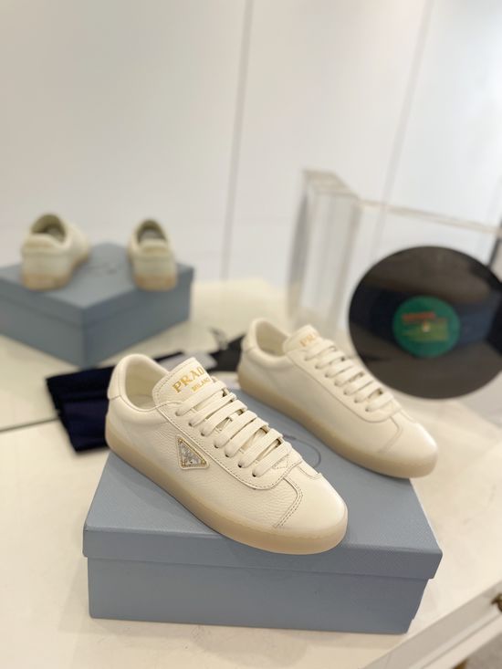 Prada Premium Leather Slip On Casual Comfortable Fashion Sneakers