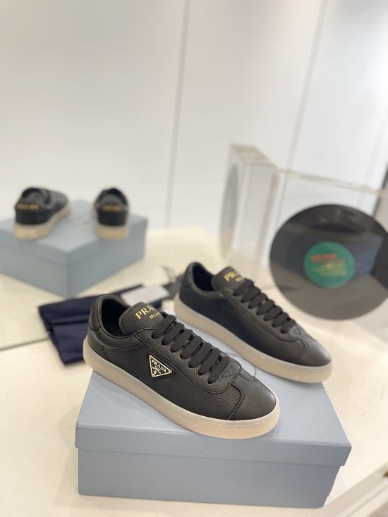 Prada Premium Leather Slip On Casual Comfortable Fashion Sneakers