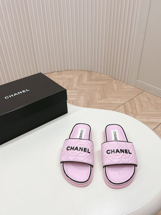 Chanel Classic Sandals Slippers Sheepskin Upper and Insole
