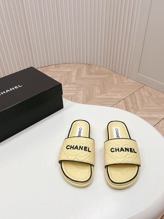Chanel Classic Sandals Slippers Sheepskin Upper and Insole