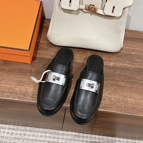 Hermes Classic Soft Leather Mules with Premium Hardware